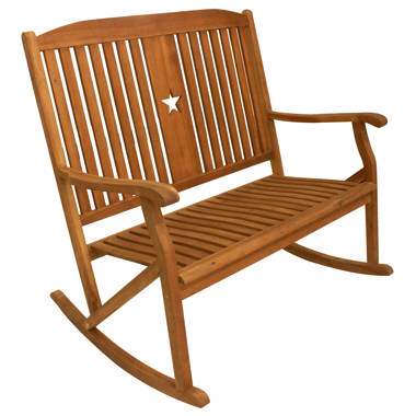 Amber log porch discount rocker with star